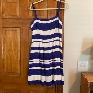 Loft blue and white striped dress